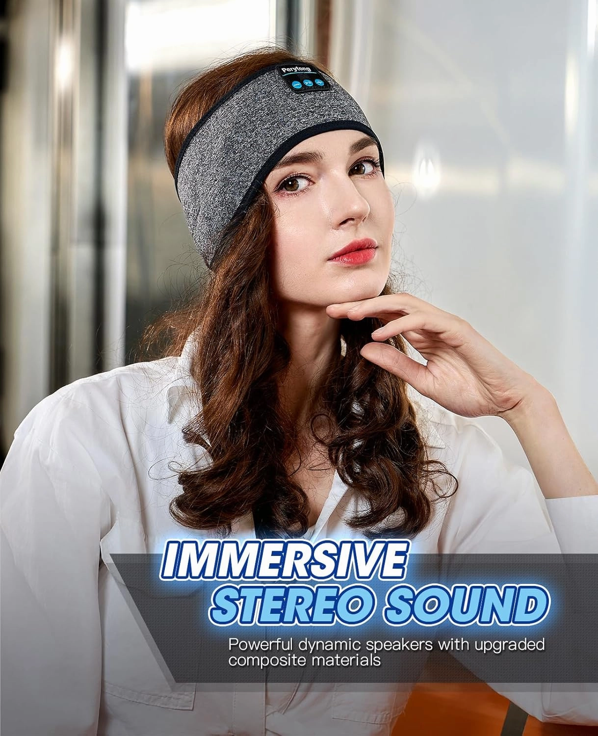 Perytong Bluetooth Sleep Headphones Headband with HD Speakers - Noise Cancelling, for Side Sleepers, Workout, Jogging, Yoga