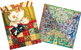 Pintoo - Two Plastic Jigsaw Puzzles Bundle - 1600 Piece - Tom Parker - Myth Maze and 300 Piece - Phoenix Chan - Cozy Momonet [H2375 H2083]