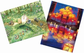 Pintoo - Two Plastic Jigsaw Puzzles Bundle - 500 Piece - ちっぷ - Forest Path and 1200 Piece - ペい - Floating Lantern Festival [H2923 H2413]
