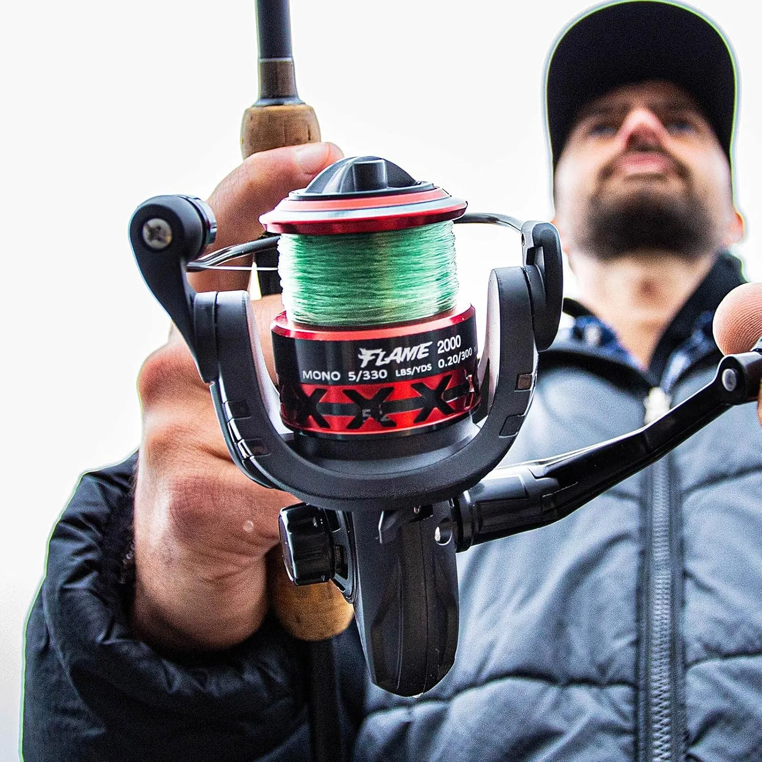 Piscifun Flame Spinning Reels, Lightweight 9 1BB Ultra Smooth Spinning Fishing Reels, 19.8LBs Max Drag, 2000, 3000, 4000, 5000 Series, Red & Blue