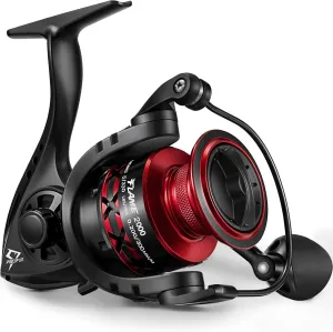 Piscifun Flame Spinning Reels, Lightweight 9 1BB Ultra Smooth Spinning Fishing Reels, 19.8LBs Max Drag, 2000, 3000, 4000, 5000 Series, Red & Blue