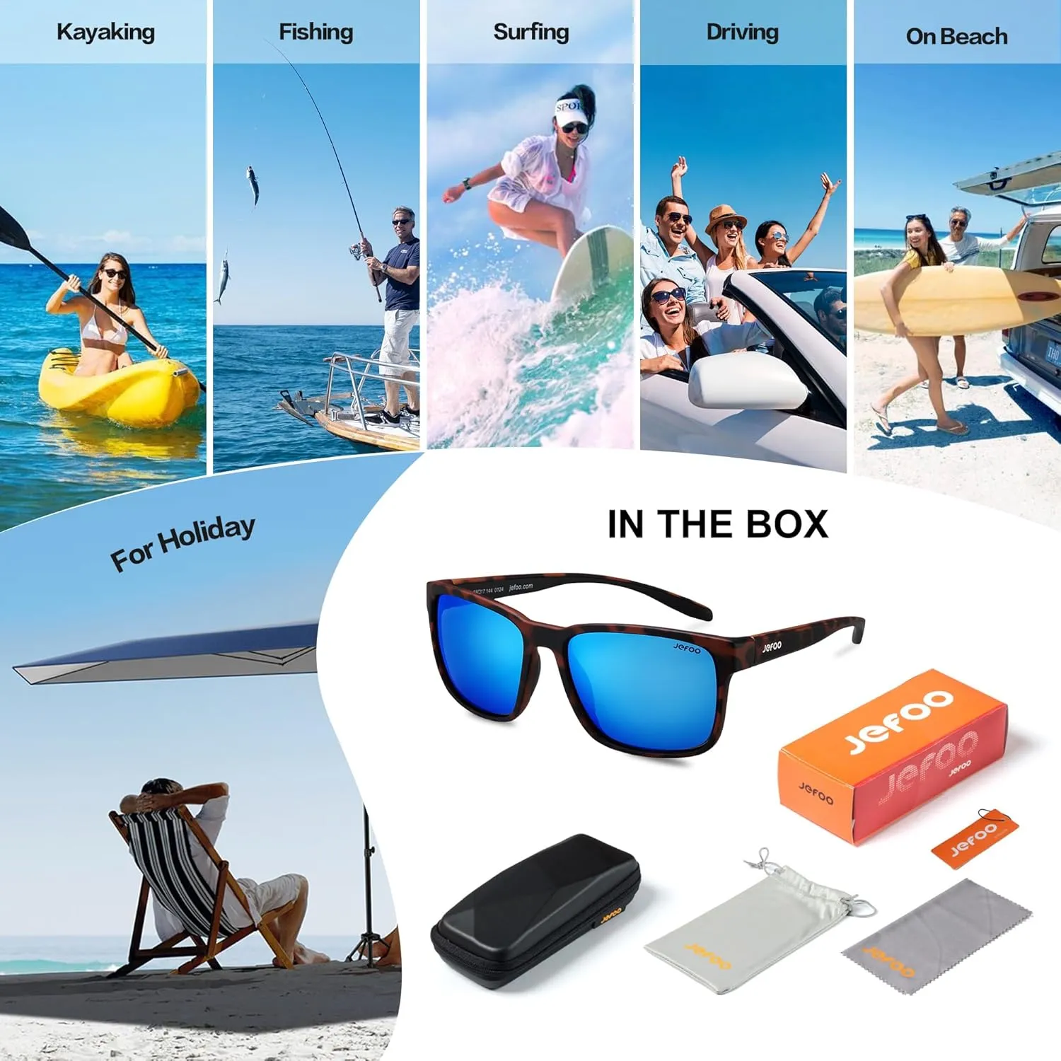Polarized Fishing Sunglasses for Men Women Kayaking Surfing Driving Lightweight Sports Sun Glasses UV Protection