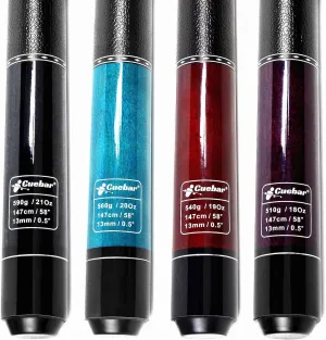 Pool Cues Set of 4, 58" 2-Piece Pool Sticks for Adults, Pool Cue Sticks 18oz 19oz 20oz 21oz, House Bar Billiard Cue Stick with Imitation Leather Grip