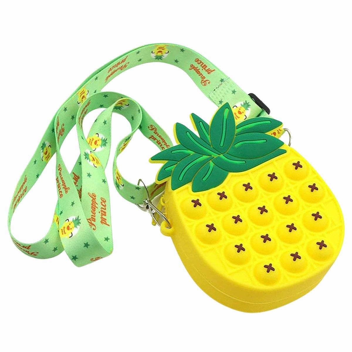 Pop-It Bubble Unicorn And Fruits Fidget Crossbody Handbag Purse