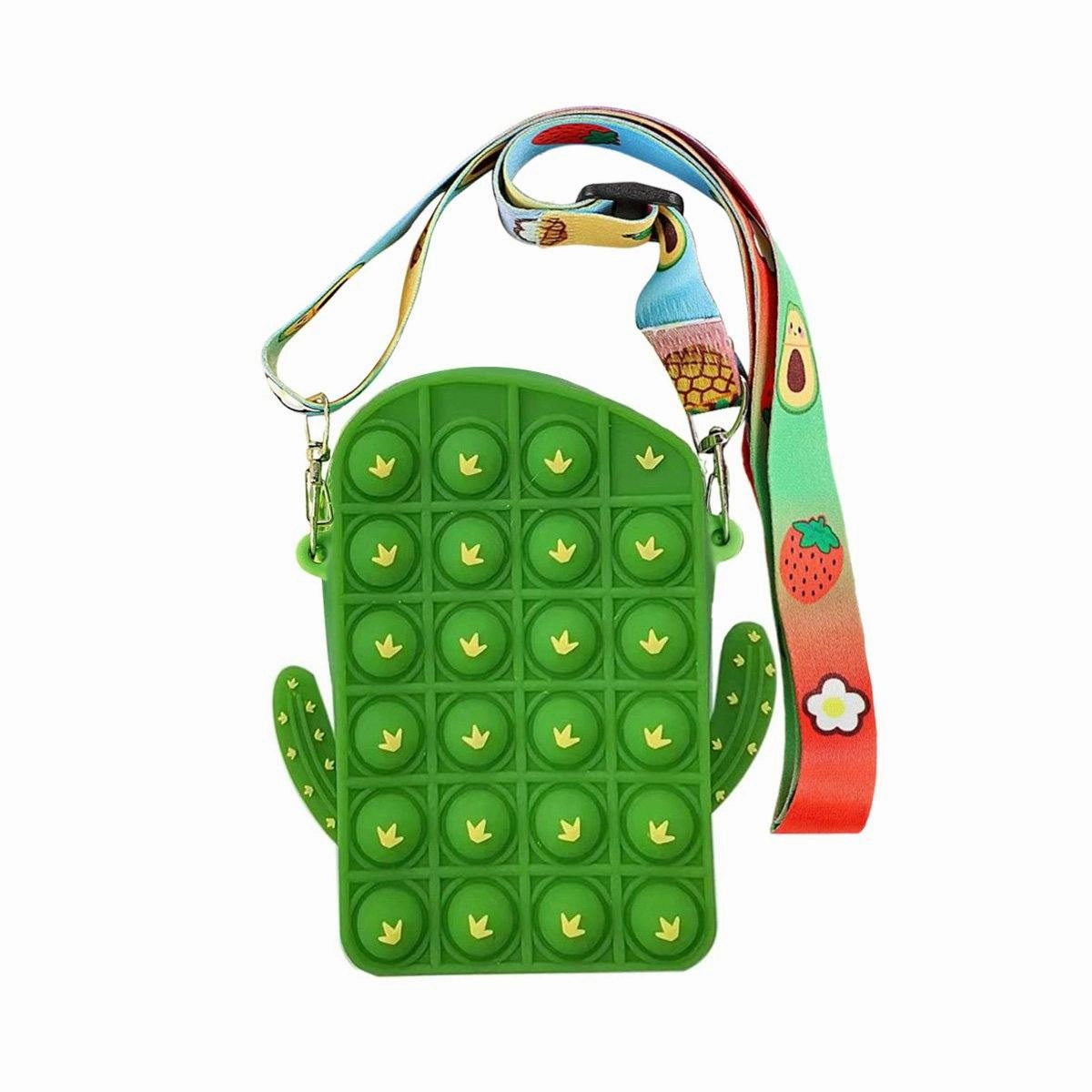 Pop-It Bubble Unicorn And Fruits Fidget Crossbody Handbag Purse