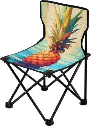 Portable Camping Folding Chairs Foldable Chair Small Pineapple Cute Lightweight Backpacking Outdoor Outside Fishing