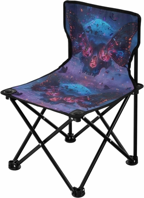 Portable Camping Folding Chairs Foldable Chair Small Butterfly Skull 6 Lightweight Backpacking Outdoor Outside Fishing