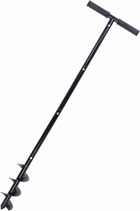 Post Hole Digger Manual 4" x 41" Garden Auger Spiral Drill with T Shaped Handle for Digging Planting Bulb Bedding