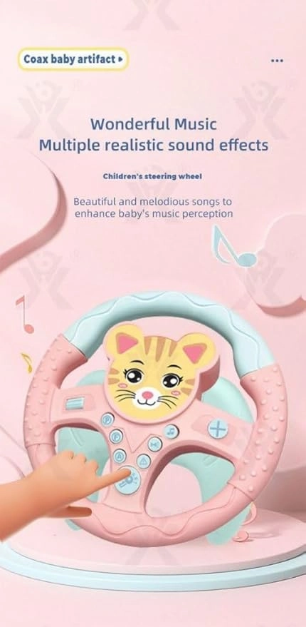 Pretend Steering Wheel Toy, Pretend Adventure Toy for Kids - Multi Color Steering Toy with Car Speed, Brake and Adventure Features