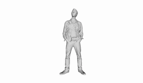 Printle C Homme 015-Male Man Standing Wearing Jacket and a Cross Body Satchel Bag Figure Dioramas and Model Train Sets CHOOSE YOUR SCALE