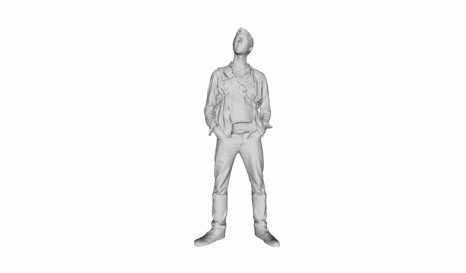 Printle C Homme 015-Male Man Standing Wearing Jacket and a Cross Body Satchel Bag Figure Dioramas and Model Train Sets CHOOSE YOUR SCALE