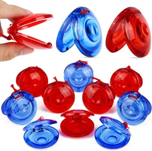 PROLOSO 24 Pcs Finger Castanets for Kids Plastic Musical Instrument Rhythm Toys Party Favors Supplies Bulk
