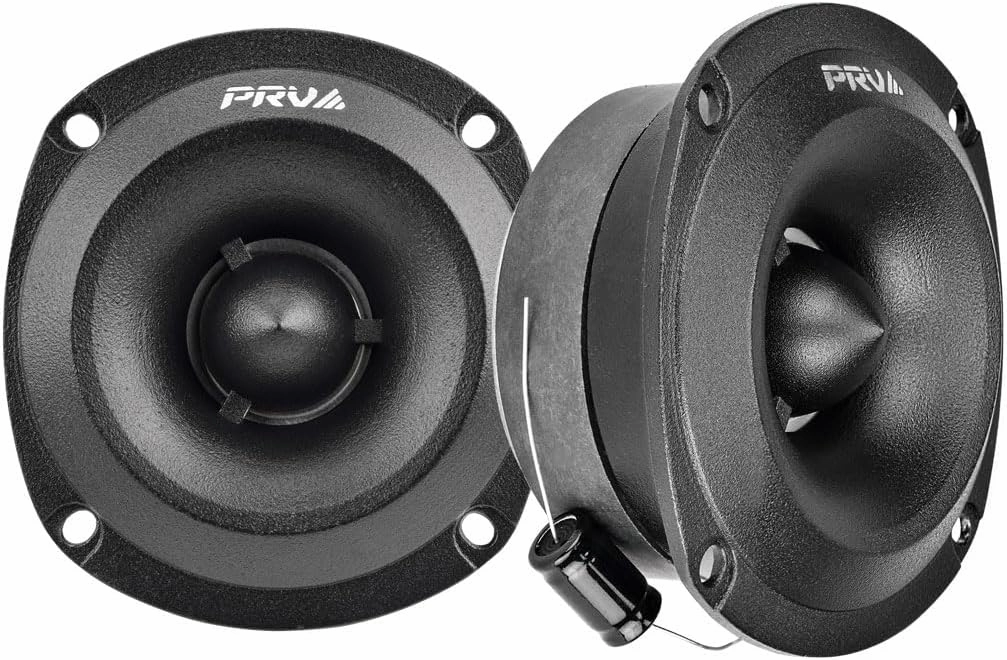 PRV AUDIO Super Tweeters for Car Audio, 3.5 Inch Bullet Tweeter Pair 240 Watts, PRV Tweeter TW350Ti-4 Slim Titanium Bullet PRO Shallow Tweeters Speakers 4 Ohm - Ultra Slim Easy to Mount