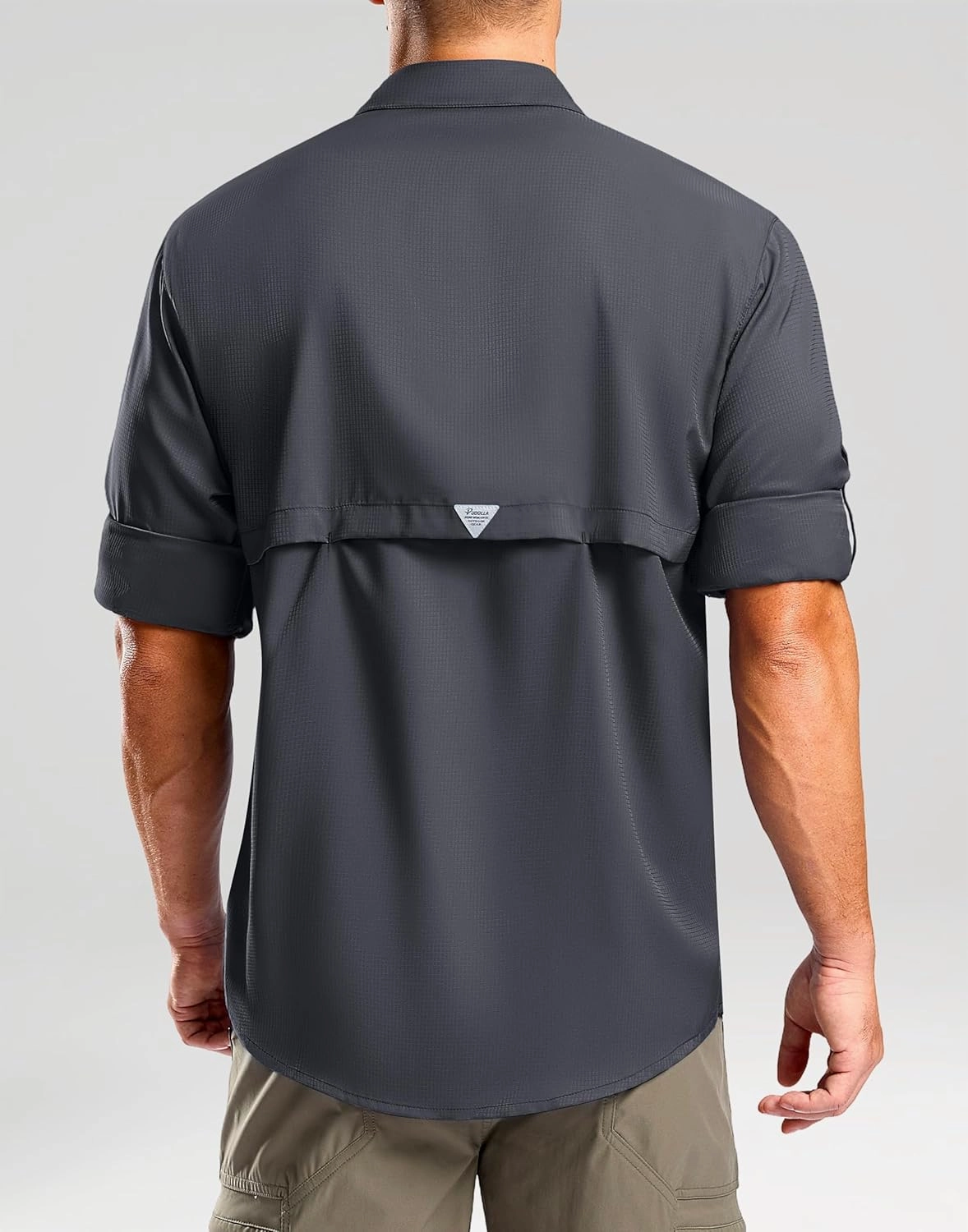 Pudolla Men's Sun Protection Fishing Shirt Lightweight Long Sleeve UPF 50  Hiking Shirt for Men Outdoor Travel with Pockets