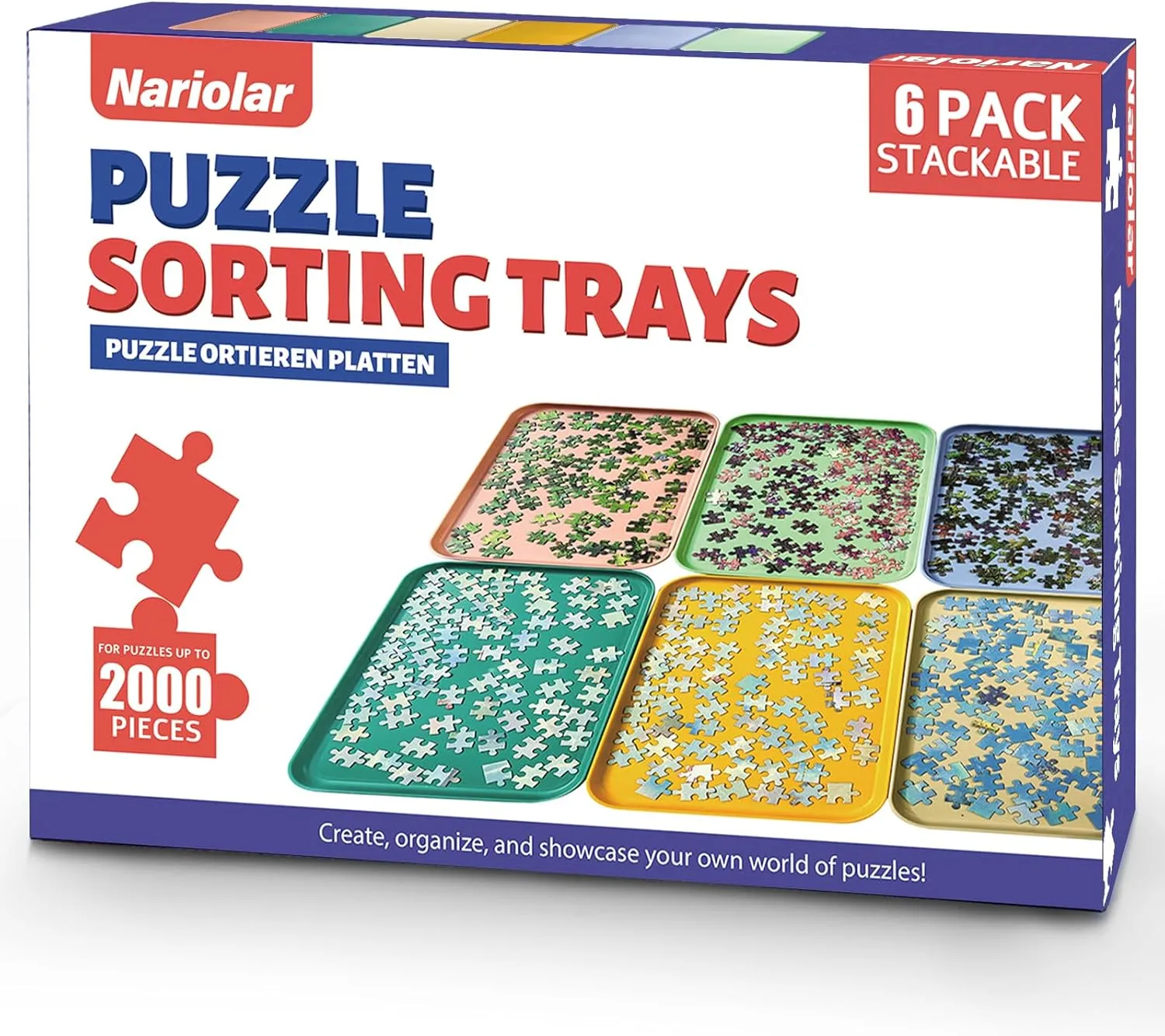 Puzzle Sorting Trays, 6 Pack Puzzle Sorter for Sorting 1500-2000 Puzzle Pieces