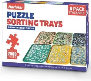 Puzzle Sorting Trays, 6 Pack Puzzle Sorter for Sorting 1500-2000 Puzzle Pieces