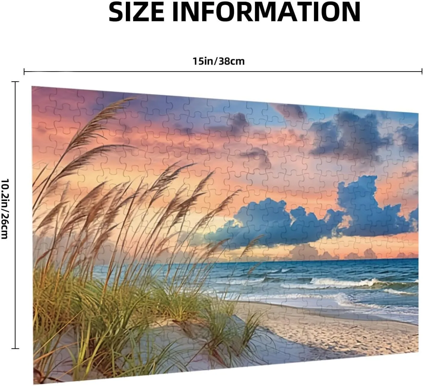 Puzzles for adults 300 pieces jigsaw puzzles Beach sunset Formation wooden Wall Art Pictures for Living Room Props Toys 14.9 x 10.2 in