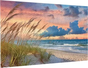 Puzzles for adults 300 pieces jigsaw puzzles Beach sunset Formation wooden Wall Art Pictures for Living Room Props Toys 14.9 x 10.2 in