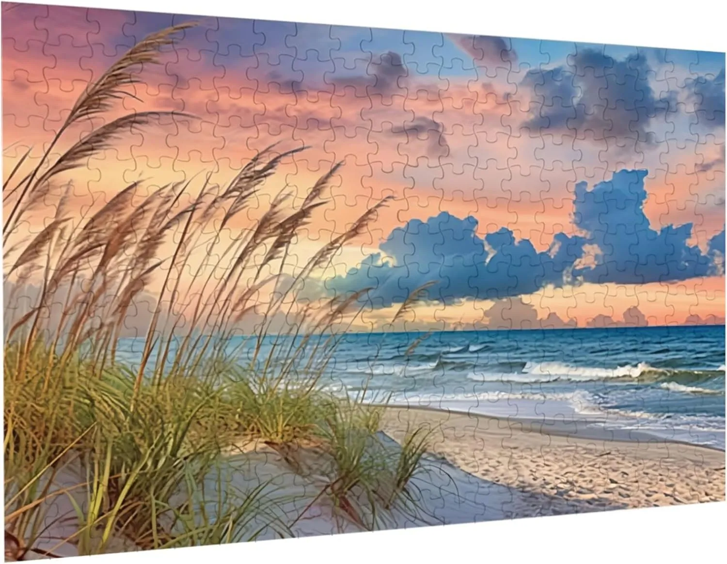 Puzzles for adults 300 pieces jigsaw puzzles Beach sunset Formation wooden Wall Art Pictures for Living Room Props Toys 14.9 x 10.2 in