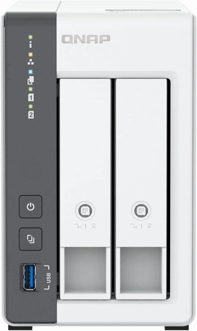 QNAP TS-216G-US - The Most Affordable 2-Bay 2.5GbE Desktop NAS, Equipped with ARM Cortex-A55 Quad-Core CPU, Built-in NPU and 4GB DDR4 RAM (Diskless)