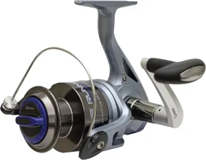 Quantum Blue Runner Spinning Fishing Reel, Changeable Right- or Left-Hand Retrieve, Lightweight Composite Body, TRU Balance Rotor, Blue, Clam Packaging