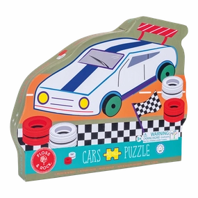 Racing Car Shaped Puzzle in Shaped Box - 40 pieces