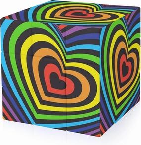 Rainbow Heart Funny 3x3x3 Cube Smooth Lightweight Puzzle for Adult Graphic Printing Travel