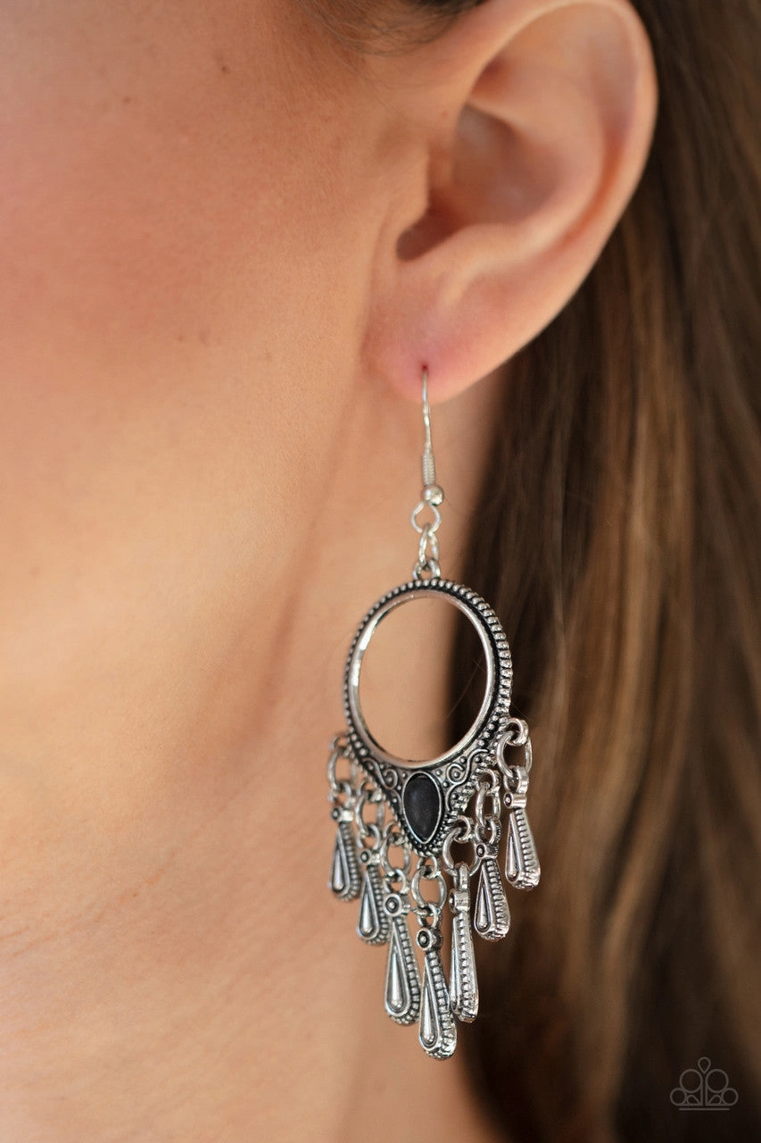 Ranger Rhythm Black Paparazzi Earrings