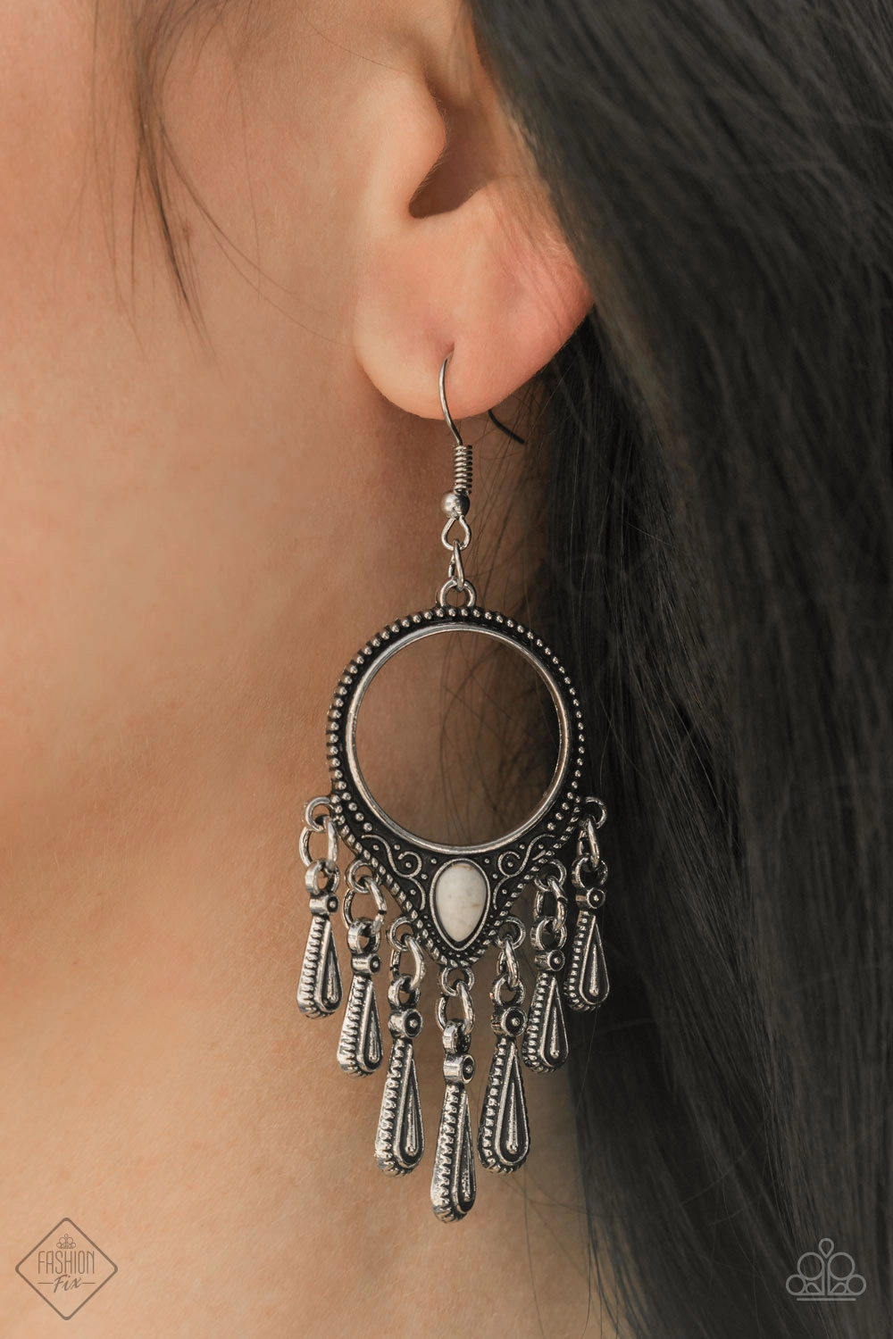Ranger Rhythm White- (Marble Stone) Earring SSF-0121