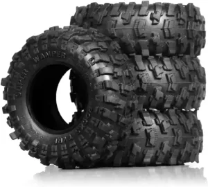 RC Car Accessories Compatible with TRX4M for SCX24 AX24 1/18 1/24 RC Crawler Car Upgrade Parts 4pcs 51mm 1.0" Soft Rubber Wheel Tire Mud Tire