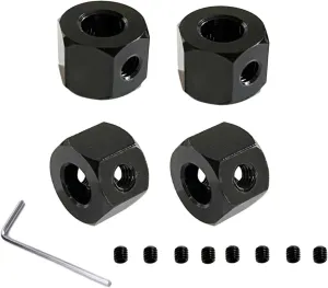 RC Car Accessories for WPL D12 D42 1/10 RC Truck Car 4pcs Rubber Drift Tires Upgrade Wheel Hubs Rubber Soft Tires Car Spare Parts Accessories Children for Toys(Black 12mm Adapter)