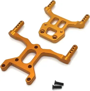 RC Car DIY Parts for WLtoys 144018 1/14 Metal Front and Rear Shell Column Remote Control Crawler Car Upgrade Parts Accessories(Yellow)