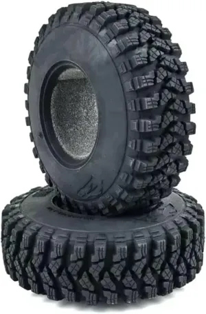 Rc Car Wheel Rim Tire Compatible with Axial for SCX10 for D90 for TF2 for MST for Tamiya 1:10 RC 1.9" Rubber Voodoo KLR Wheel Tires 105 * 35mm 2PCS