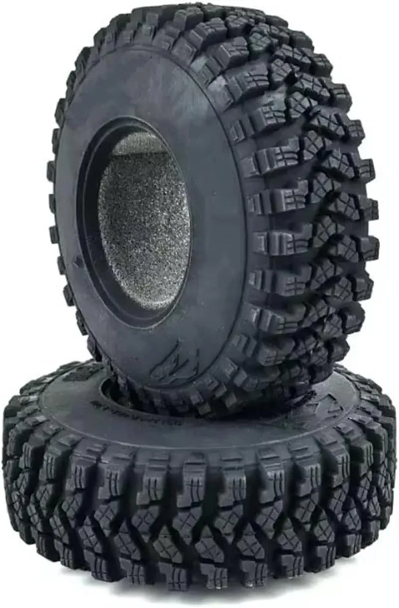 Rc Car Wheel Rim Tire Compatible with Axial for SCX10 for D90 for TF2 for MST for Tamiya 1:10 RC 1.9" Rubber Voodoo KLR Wheel Tires 105 * 35mm 2PCS