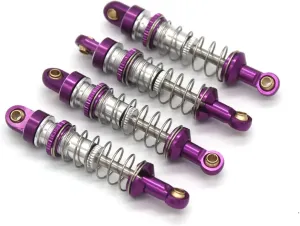 Rc Shock Absorber For Jjrc C8801 C8808 C8809 AX8560 For For TRX4M 1/18 4pcs Metal Po Accessories Shock Absorber RC Remote Control Car Parts Upgrade Replace Use(Purple)