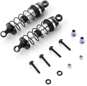 Rc Shock Absorber For Losi 1/16 Aluminum Alloy Threaded Front Shock Absorber Rc Car Parts And Accessories Upgrade, Replacement And Use(Black)