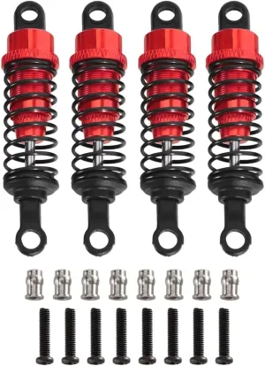 Rc Shock Absorber For MN 99sV2 98V2 1/12 4pcs Metal Shock Absorber Rc Car Tracked Vehicle Off-road Vehicle Parts And Accessories Upgrade Replacement And Use(Red)