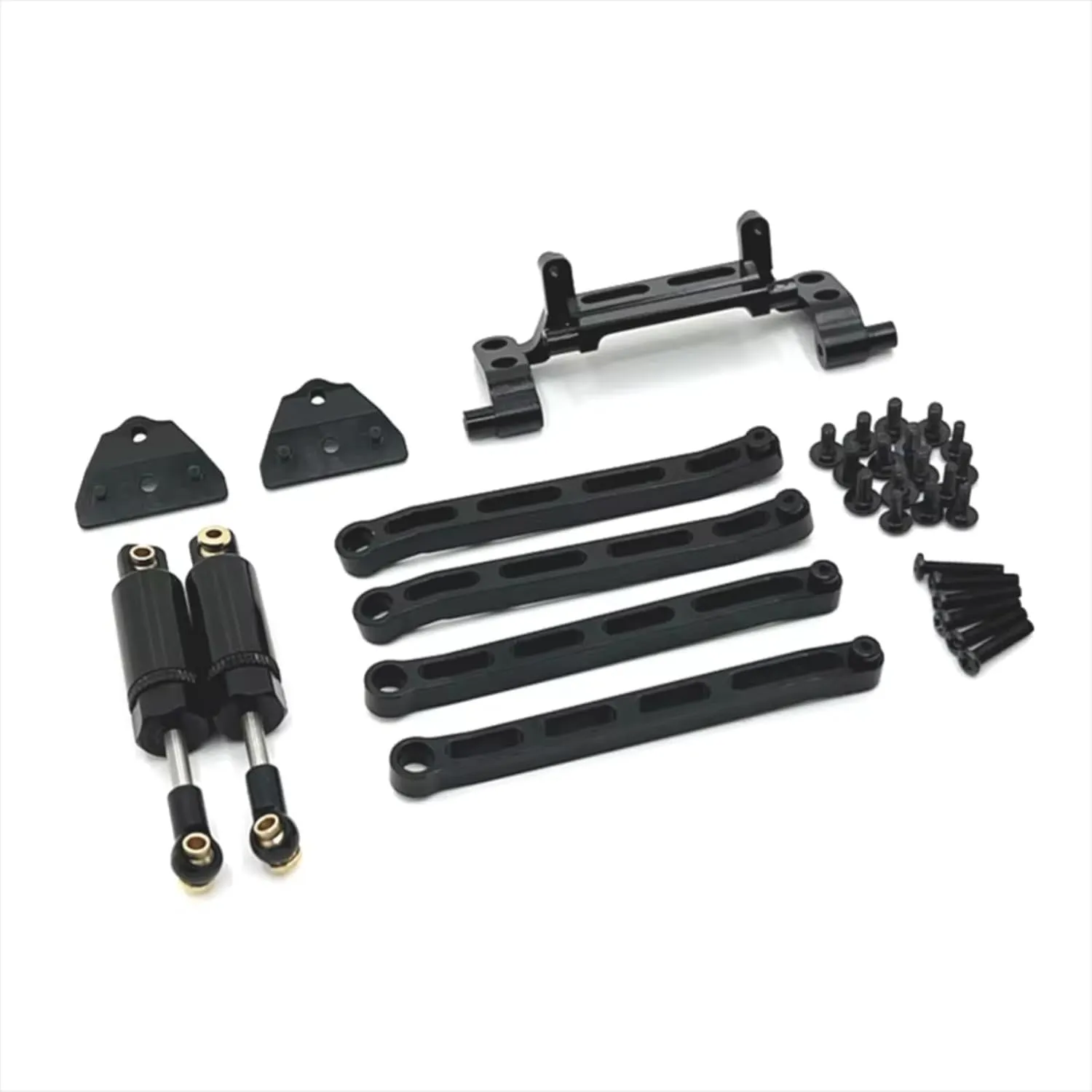 Rc Shock Absorber For MN For MN82 LC79 1/12 Metal Pull Rod Hydraulic Shock Absorber Set For Fit Remote Control Car Parts And Accessories Upgrade Replacement Use(Black)