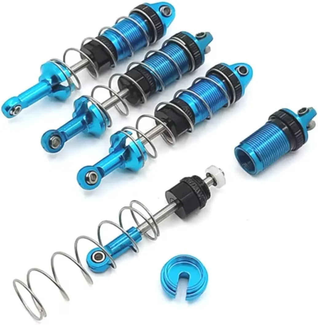 Rc Shock Absorber For MN128 MN86 MN86S MN86K MN86KS For MN G500 1/12 4pcs Metal Oil Shock Absorber Damper RC Car Parts Accessories Upgrade Replacement Use(Blue)