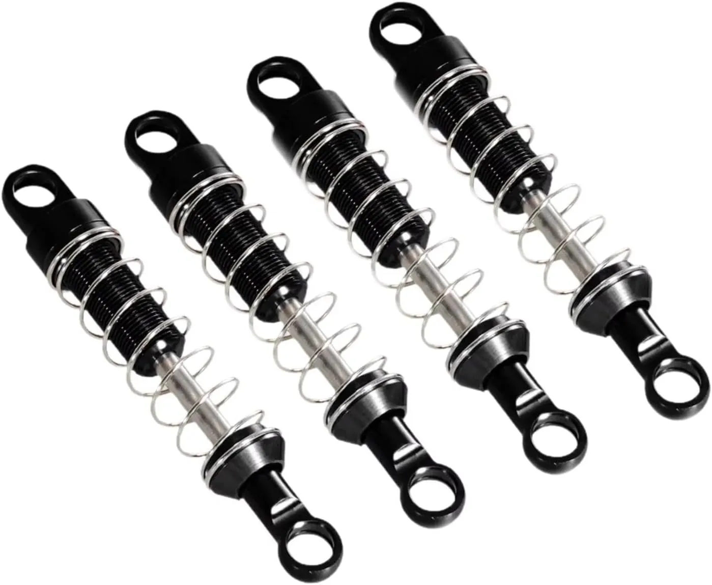 Rc Shock Absorber For MN78 For MN82 1:12 4pcs RC Car Shock Absorber Aluminum Alloy Part Model DIY Parts Accessories Upgrade Replace Use(Black,4pcs)