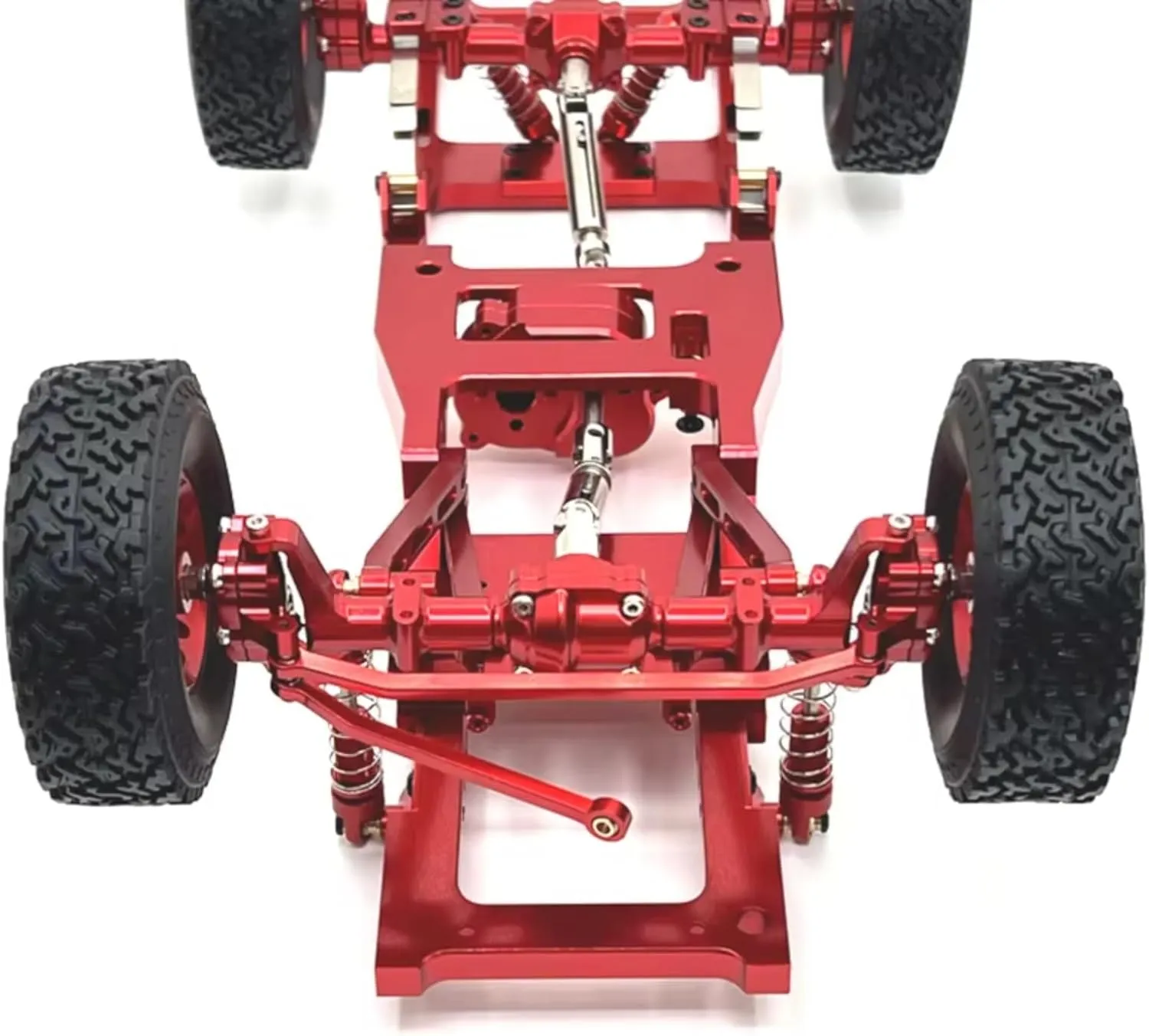 Rc Shock Absorber for MN82 1/12 Metal Front and Rear Portal Axle for Chassis Link Rod Pull Rod Mount Shock Absorber Side Pedal RC Car Upgrade Parts Replacement Use(Red)