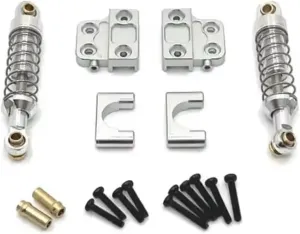 Rc Shock Absorber for MN82 LC79 1/12 Metal Rear Axle Shock Absorber and Fixed for Seat Mount Bracket Set RC Car Upgrade Parts Accessories Replacement Use(Silver)