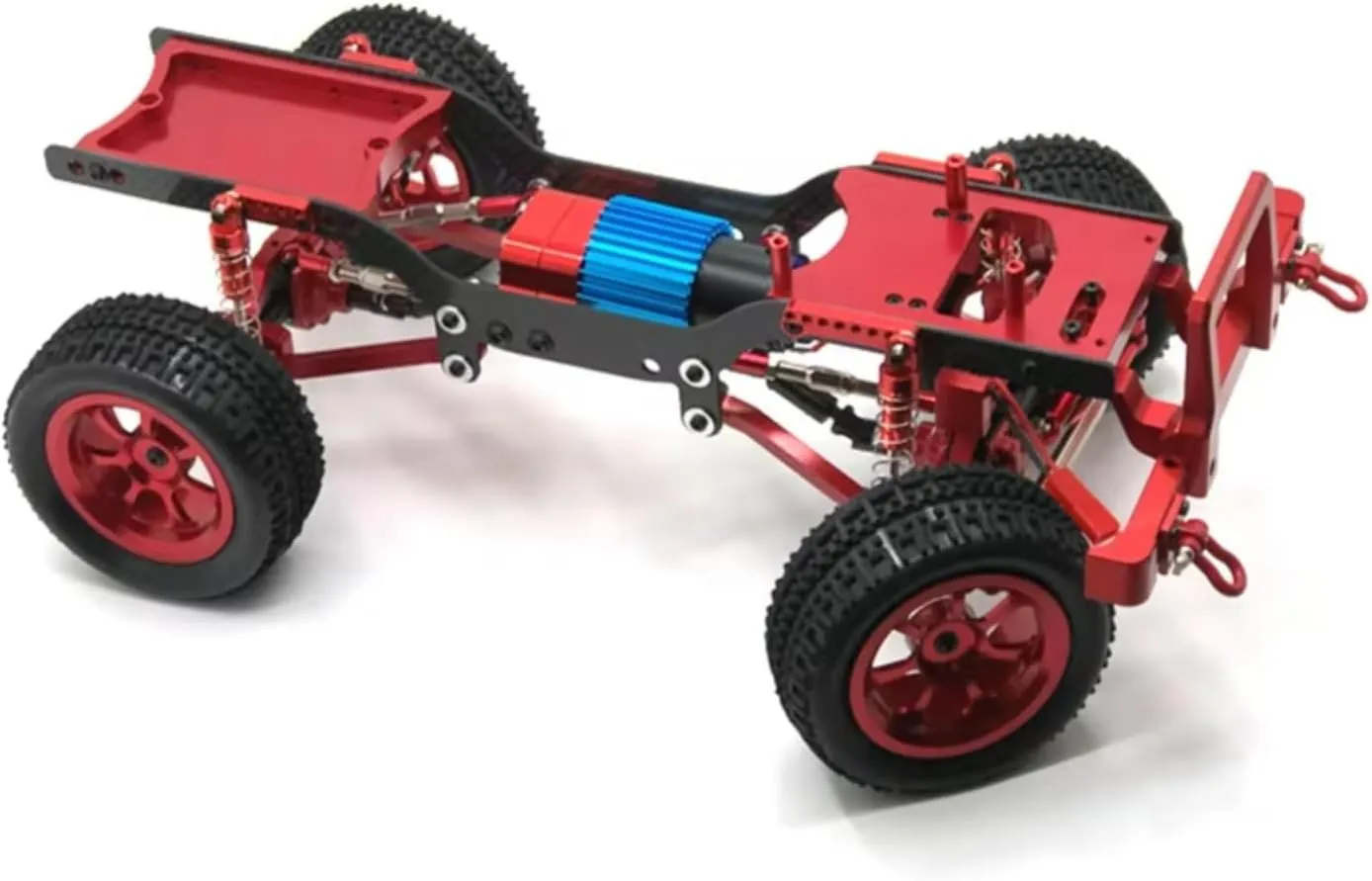 Rc Shock Absorber For MN98 For MN99S For MN D90 D91 D96 MN45 Metal Front And Rear Axle For Chassis Link Rod Pull Rod Mount Shock Absorber Set RC Car Parts(Red)