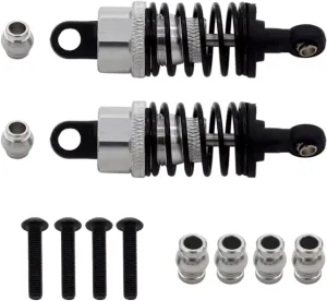 Rc Shock Absorber For Tamiya For TT02 1/10 2pcs Metal Shock Absorber RC Car Off-road Vehicle Tracked Vehicle Parts And Accessories Upgrade Replacement And Use(Silver)