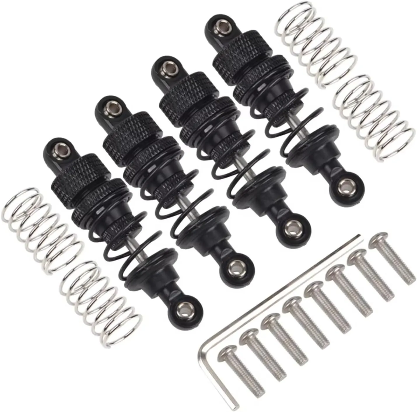 Rc Shock Absorber For Tamiya For Tt02 For Hpi For Redcat For Yokomo For Kyosho 1/10 Drift Car Aluminium Oil Shocks Dampers Rc For Racing Upgrade Parts Replacement(Black)