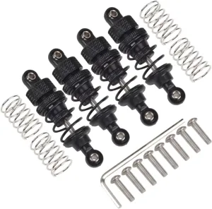 Rc Shock Absorber For Tamiya For Tt02 For Hpi For Redcat For Yokomo For Kyosho 1/10 Drift Car Aluminium Oil Shocks Dampers Rc For Racing Upgrade Parts Replacement(Black)