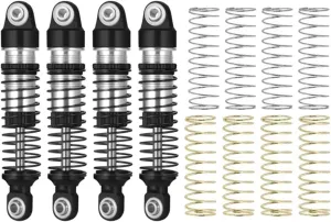 Rc Shock Absorber for Traxxas for TRX-4M 1/18 4Pcs Metal Oil Shock Absorber Damper Black RC Crawler Car Upgrade Parts and Accessories Replacement and Use