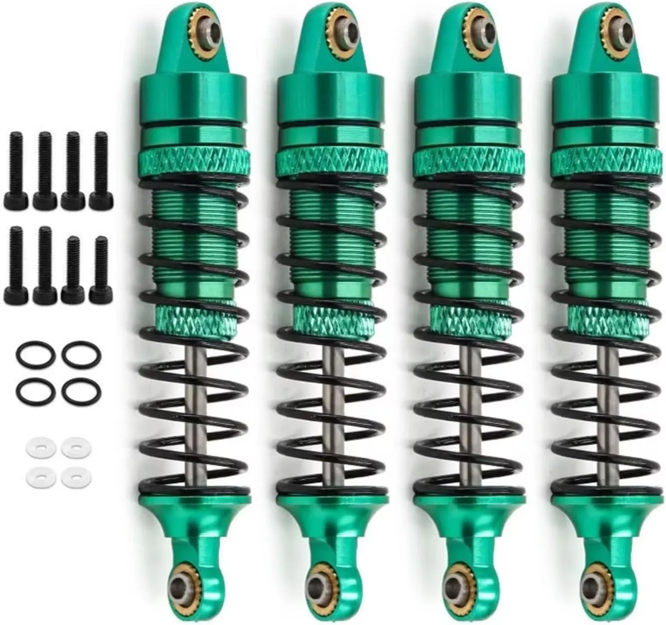 Rc Shock Absorber For TRX4 For LaTrax For Teton For Desert For Prerunner SST 1/18 4Pcs Metal Front And Rear Shock Absorber Damper RC Truck Car Parts Replacement(Green)