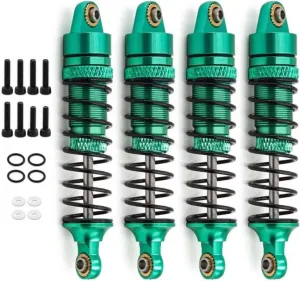 Rc Shock Absorber For TRX4 For LaTrax For Teton For Desert For Prerunner SST 1/18 4Pcs Metal Front And Rear Shock Absorber Damper RC Truck Car Parts Replacement(Green)