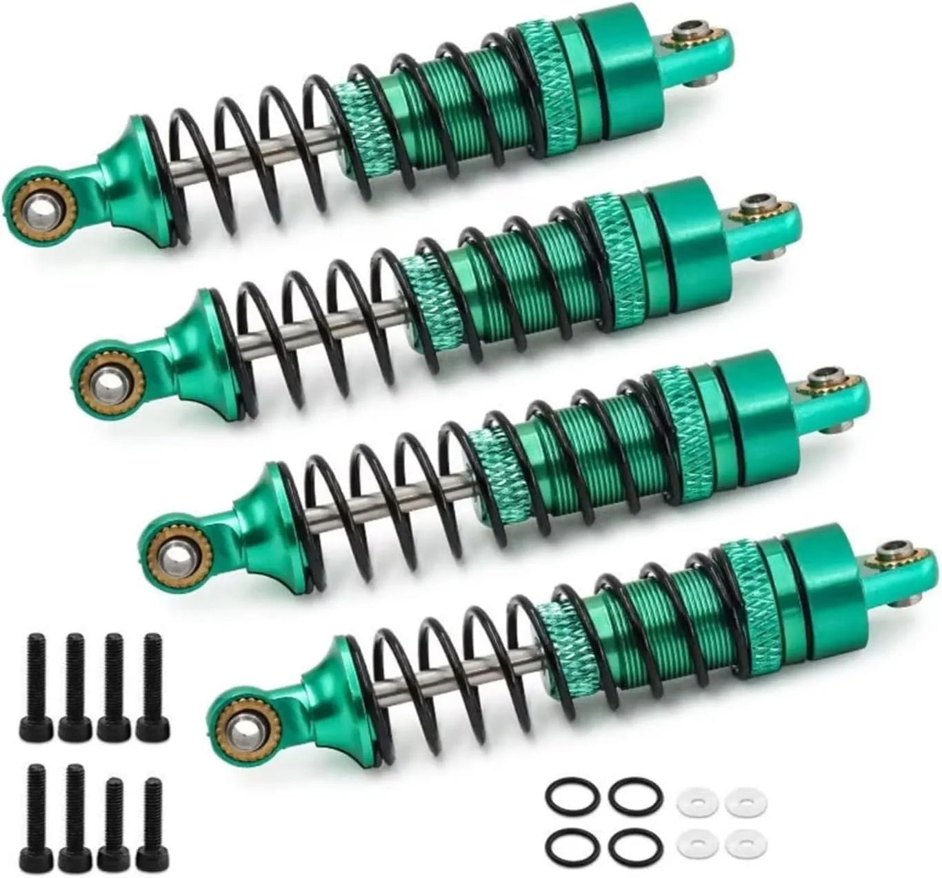 Rc Shock Absorber For TRX4 For LaTrax For Teton For Desert For Prerunner SST 1/18 4Pcs Metal Front And Rear Shock Absorber Damper RC Truck Car Parts Replacement(Green)